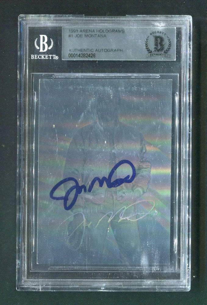 1991 Joe Montana BGS Authentic Autograph Arena Hologram Signed Football Card - RSA