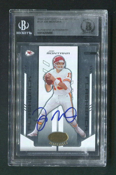 2004 Joe Montana BGS Authentic Autograph Leaf Certified Signed Football Card - RSA