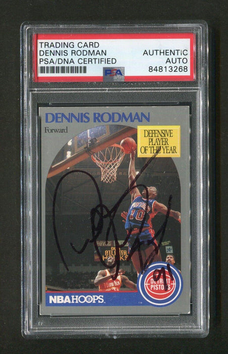 1989 Dennis Rodman PSA/DNA Authentic Autograph Hoops Signed Basketball Card - RSA