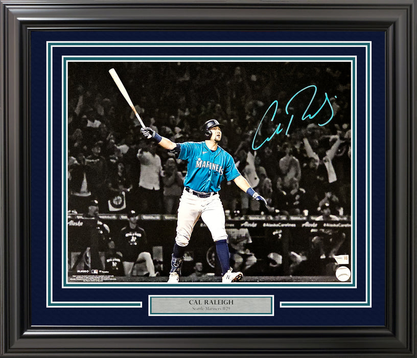 Cal Raleigh Autographed Framed 16x20 Photo Seattle Mariners Fanatics Holo