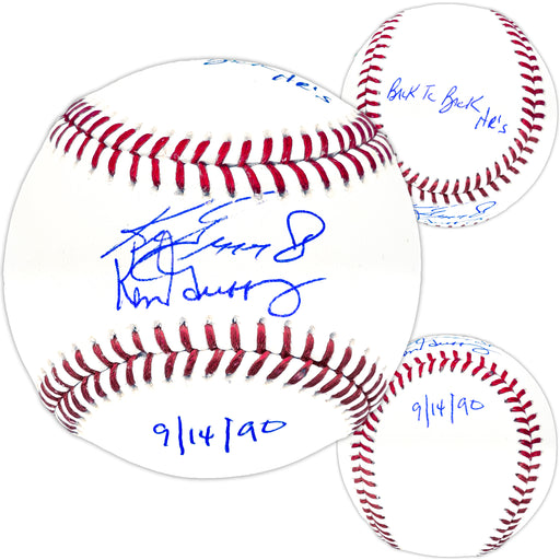 Ken Griffey Jr. & Ken Griffey Sr. Autographed Official MLB Baseball Seattle Mariners "Back To Back HR 9/14/90" Beckett BAS Witness