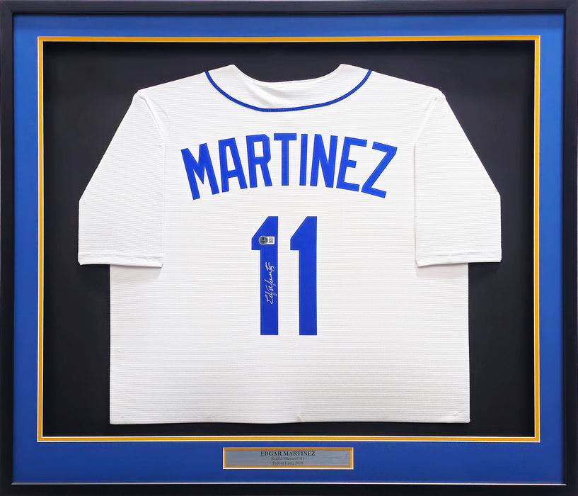 Seattle Mariners Edgar Martinez Autographed Framed White Nike Cooperstown Collection Jersey Beckett BAS Witness