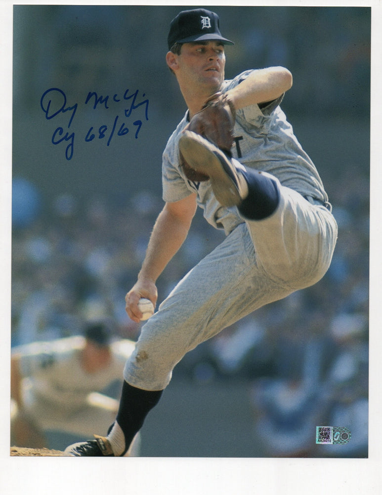 Denny McLain Signed Cy 68/69 Inscription 8x10 Photo (AIV AA24010)
