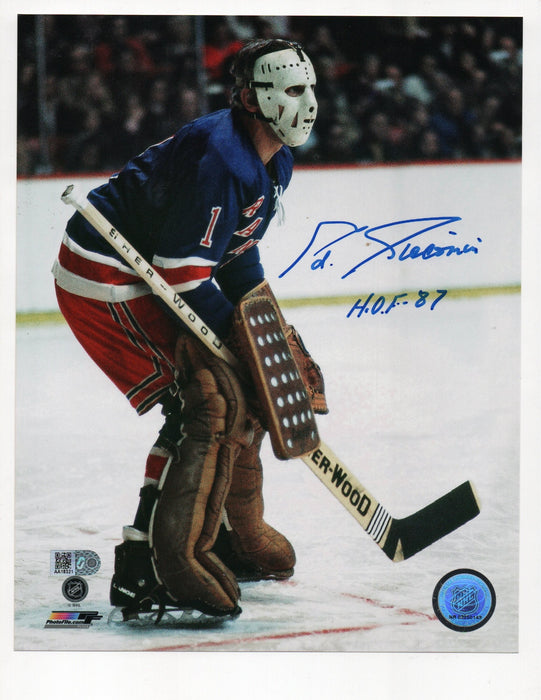 Ed Giacomin Signed HOF 87 8x10 Photo (AIV AA18321)