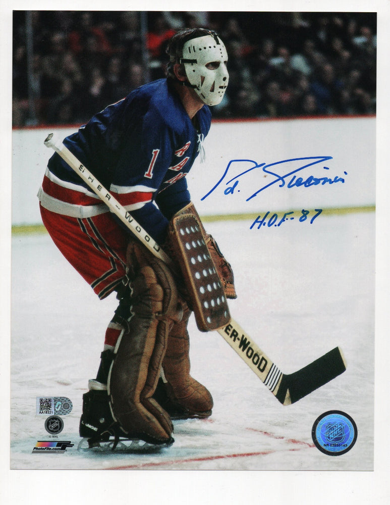 Ed Giacomin Signed HOF 87 8x10 Photo (AIV AA18321)
