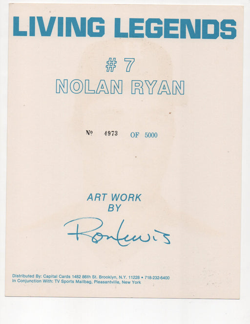 Nolan Ryan Signed Living Legends #4973 of 5000 8x10 Photo (AIV AA24142)