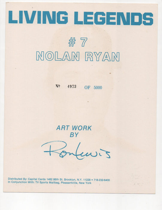 Nolan Ryan Signed Living Legends #4973 of 5000 8x10 Photo (AIV AA24142)