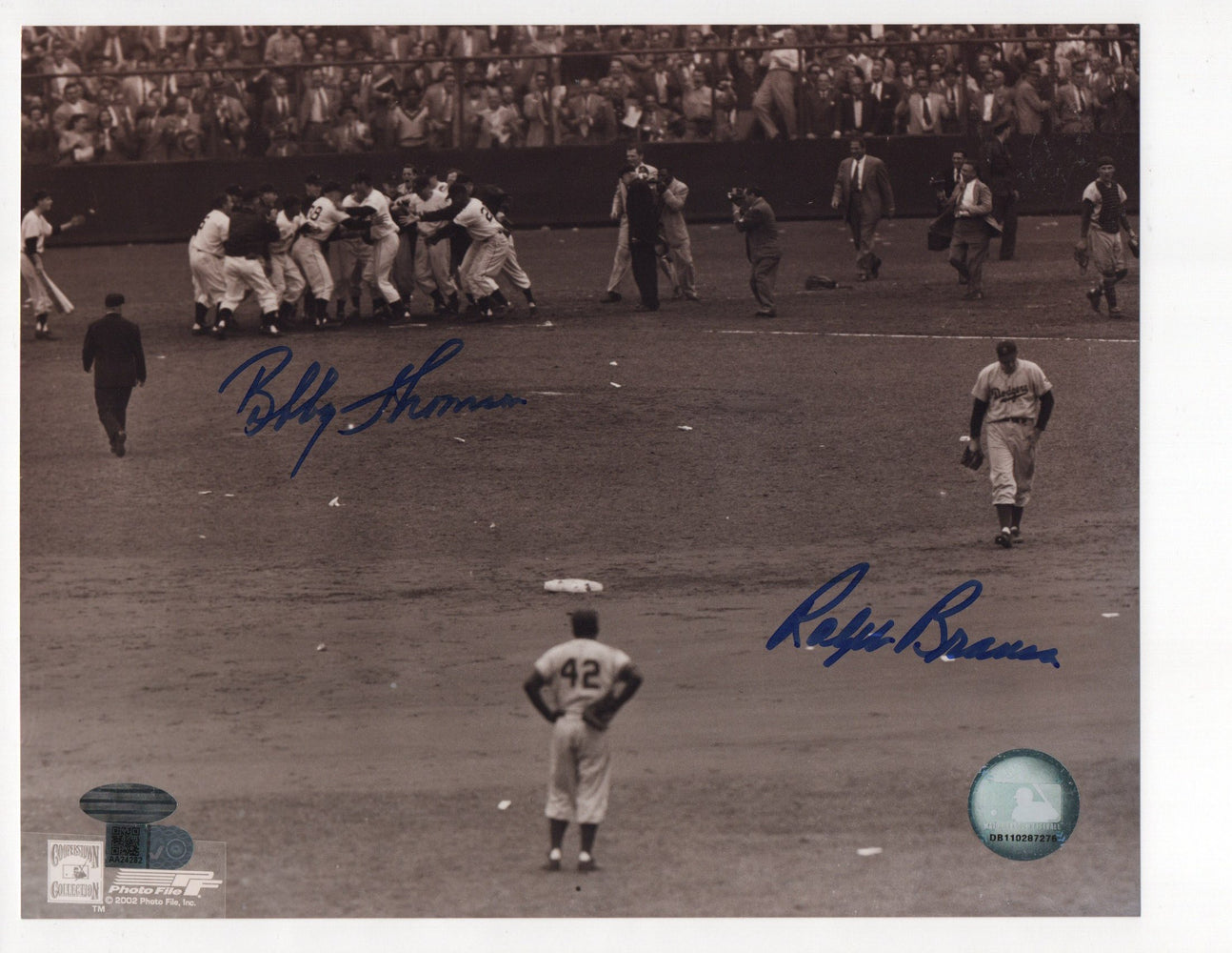 Bobby Thomson & Ralph Branca Signed 8x10 Photo (AIV AA24282)