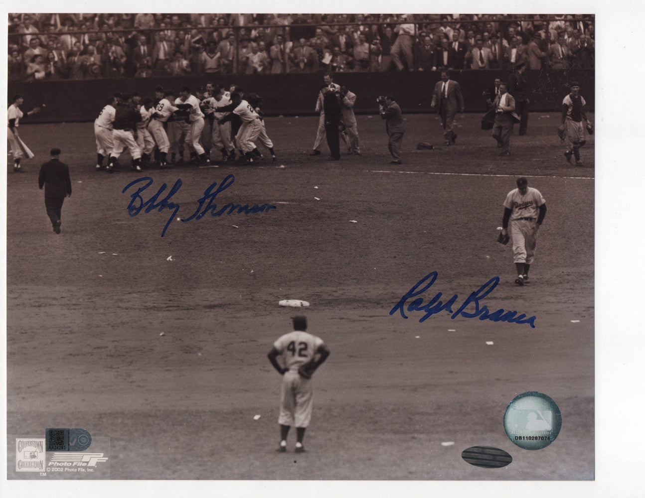 Bobby Thomson & Ralph Branca Signed 8x10 Photo (AIV AA24283)