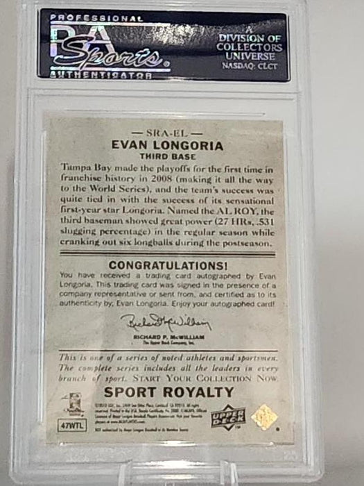 Evan Longoria Upperdeck Signed Card PSA Authentic Auto