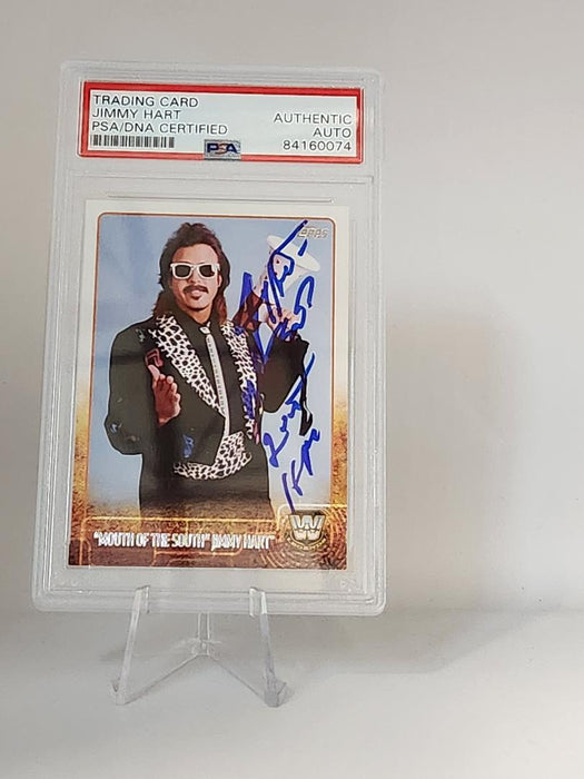 Jimmy Hart Signed Topps Card #94 Inscribed PSA Authentic Auto