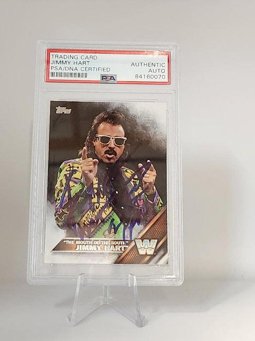 Jimmy Hart Signed Topps Card #183 Inscribed PSA Authentic Auto