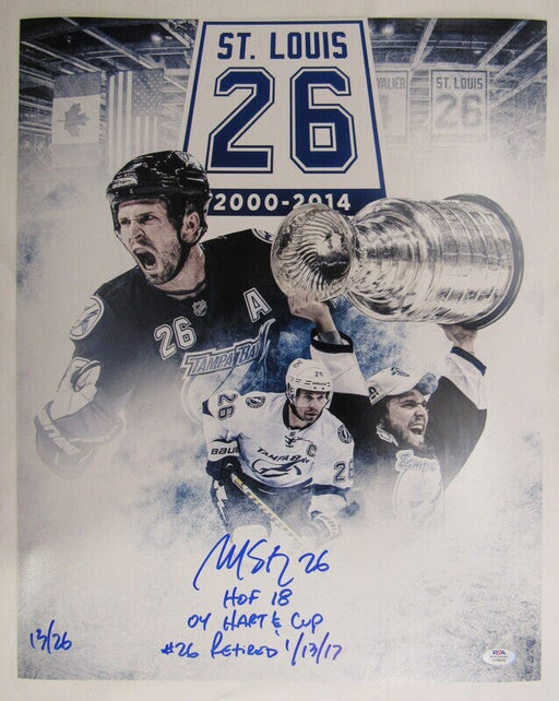 Martin St Louis Signed 16x20 Photo w/ Multiple Insc PSA/DNA In The Presence COA I