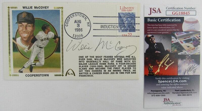 Willie McCovey Signed Induction Day Envelope JSA GG18845 - RSA