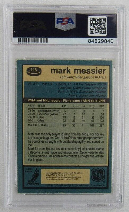 Mark Messier Signed Encapsulated O-Pee-Chee Card #118 PSA/DNA - RSA