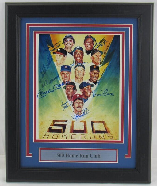 500 Home Run Club Signed Framed 8x10 Photo - RSA