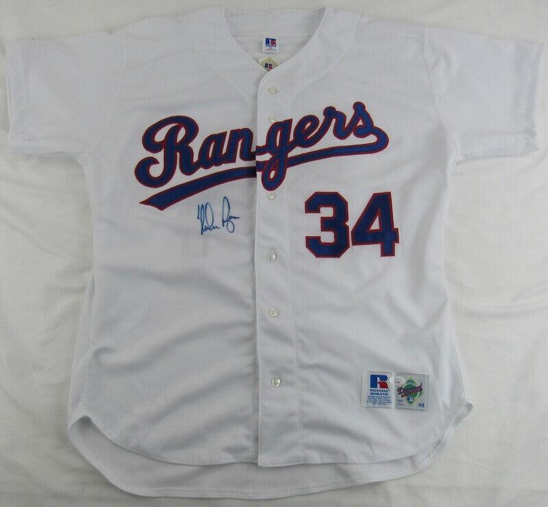 Nolan Ryan Signed Replica Rangers Jersey JSA AL48481 - RSA