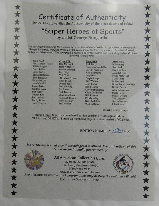 Kareem Abdul-Jabbar Bobby Hull +59 Signed Auto Autographed 30x42 Super Heroes Of Sports Poster JSA LOA YY40247