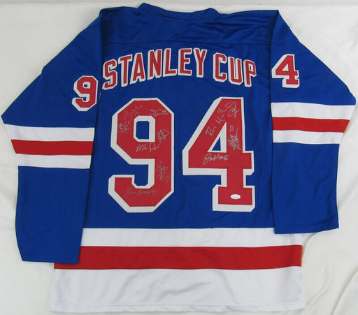 Mike Richter Glenn Anderson Adam Graves +9 Signed 1994 Stanley Cup NY Rangers Jersey JSA Witness
