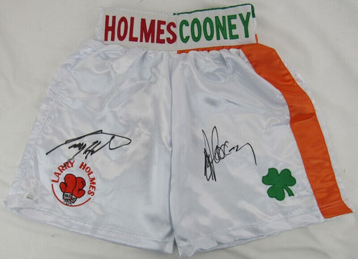 Larry Holmes Gerry Cooney Signed Boxing Trunks Shorts JSA Witness