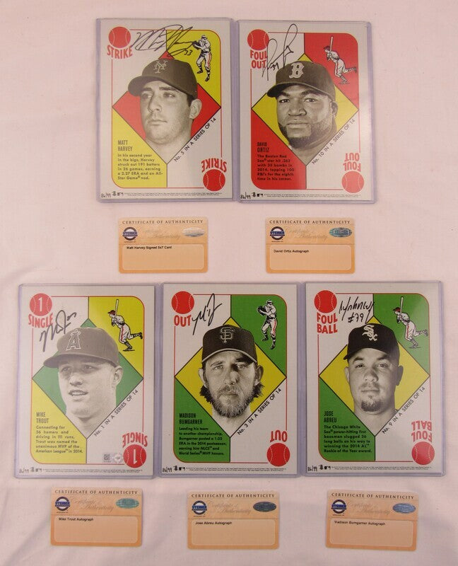 2015 Topps 1951 Red Back Style 5x7 Complete Set w/ Signed Mike Trout David Ortiz +3 Cards #86/99