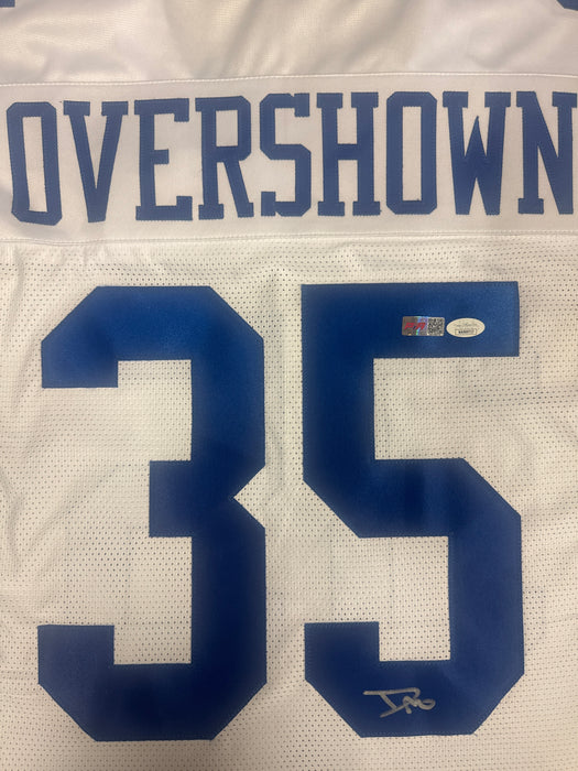 DeMarvion Overshown Signed Dallas White Football Jersey (JSA)