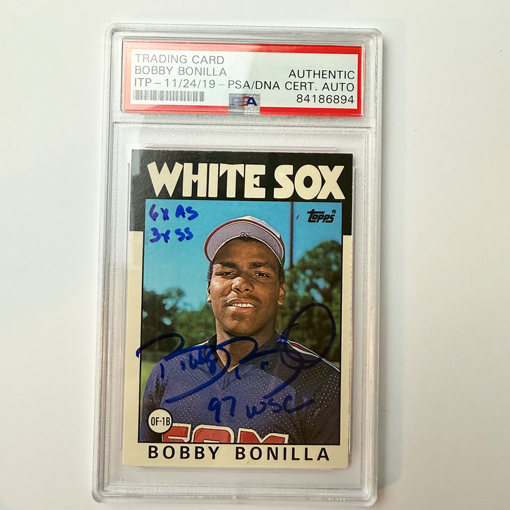 Bobby Bonilla Signed 1986 Topps Traded #12T Rookie With 3 Inscriptions PSA ITP Auto