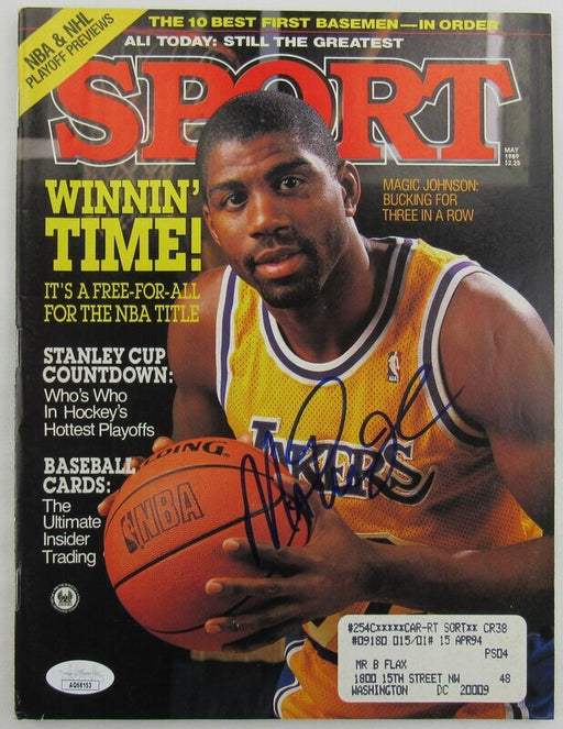 Magic Johnson Signed Sport Magazine May 1989 Issue JSA AQ68153