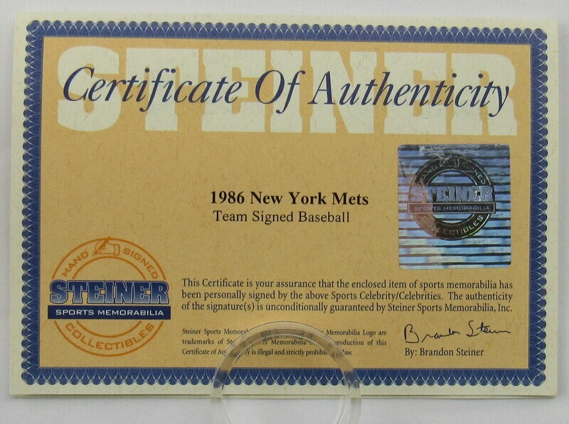 1986 New York Mets Dwight Gooden Gary Carter +27 Signed Baseball Steiner COA