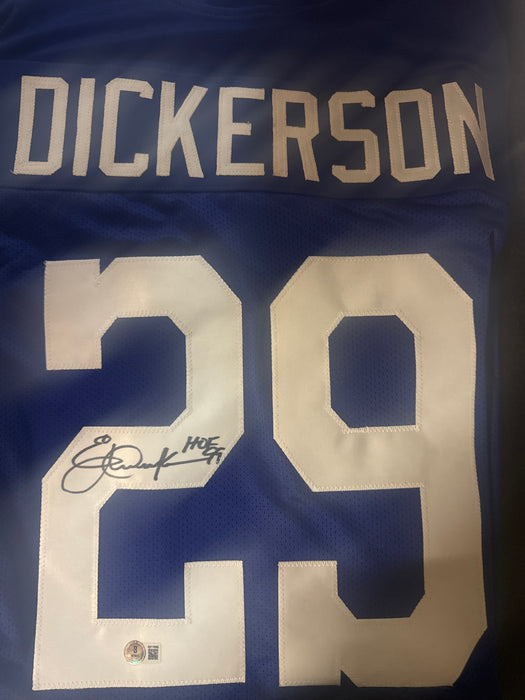 Eric Dickerson Signed HOF Indianapolis Blue Football Jersey (Beckett)