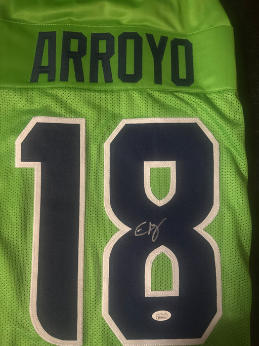 Elijah Arroyo Signed Seattle Green Game Style Football Jersey (JSA)