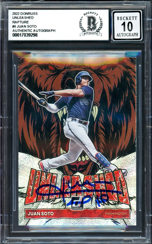Juan Soto Autographed 2022 Donruss Unleashed Card #UL8 New York Yankees Auto Grade Gem Mint 10 Beckett BAS #17039298