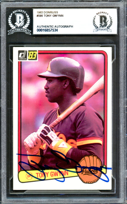 Tony Gwynn Autographed 1983 Donruss Card #598 San Diego Padres Beckett BAS #16857534