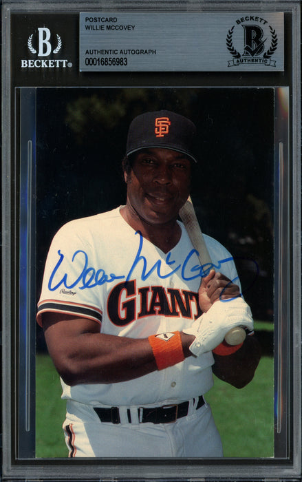 Willie McCovey Autographed Postcard San Francisco Giants Beckett BAS #16856983