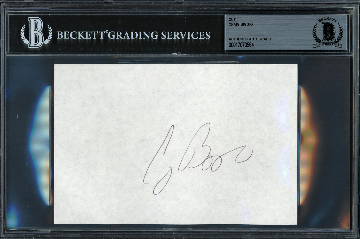 Craig Biggio Autographed 4x6 Page Houston Astros Beckett BAS #17070564
