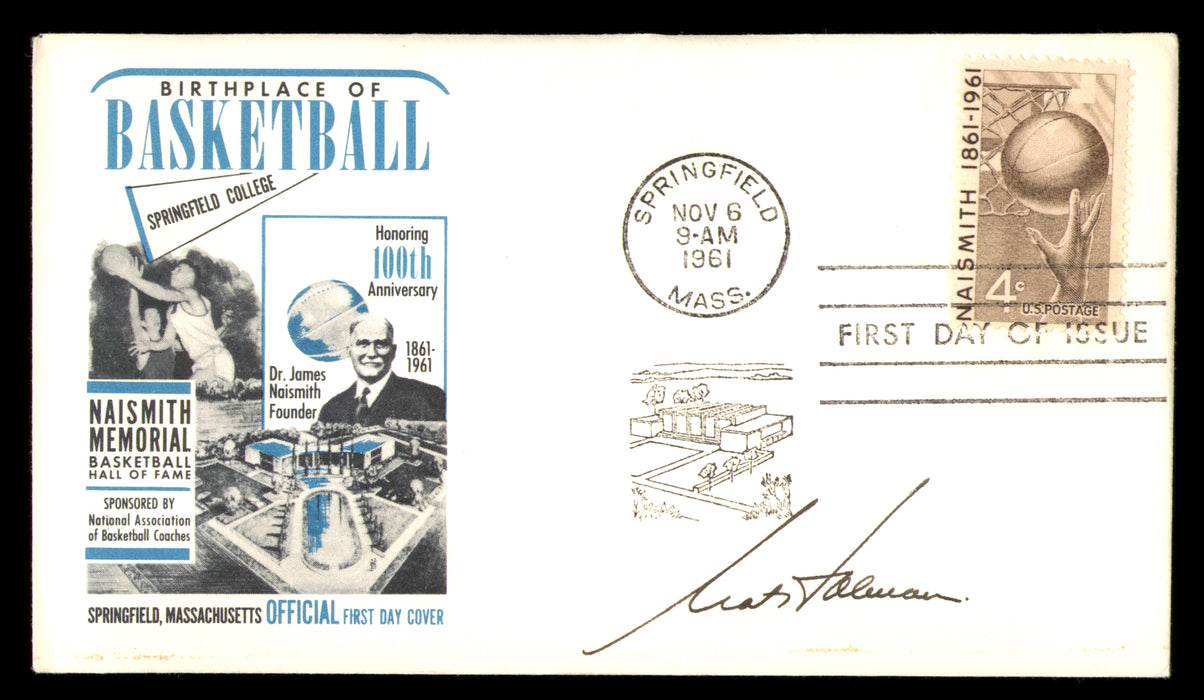 Nat Holman Autographed 1961 First Day Cover Boston Celtics