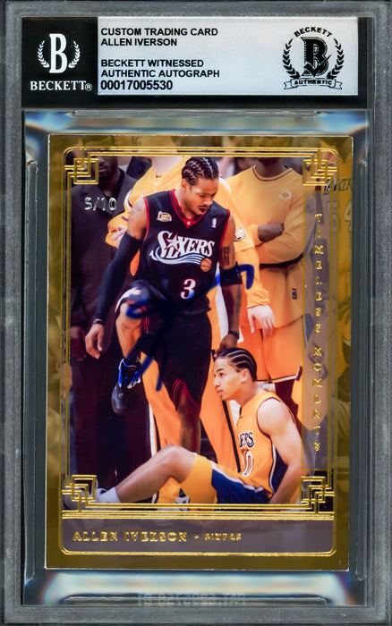 Allen Iverson Autographed Timeless Moments Card #TML-AI Card Philadelphia 76ers #/10 Beckett BAS Witness