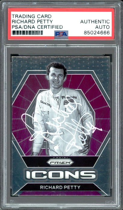 Richard Petty Autographed 2022 Panini Prizm Card #81 Card Nascar PSA/DNA