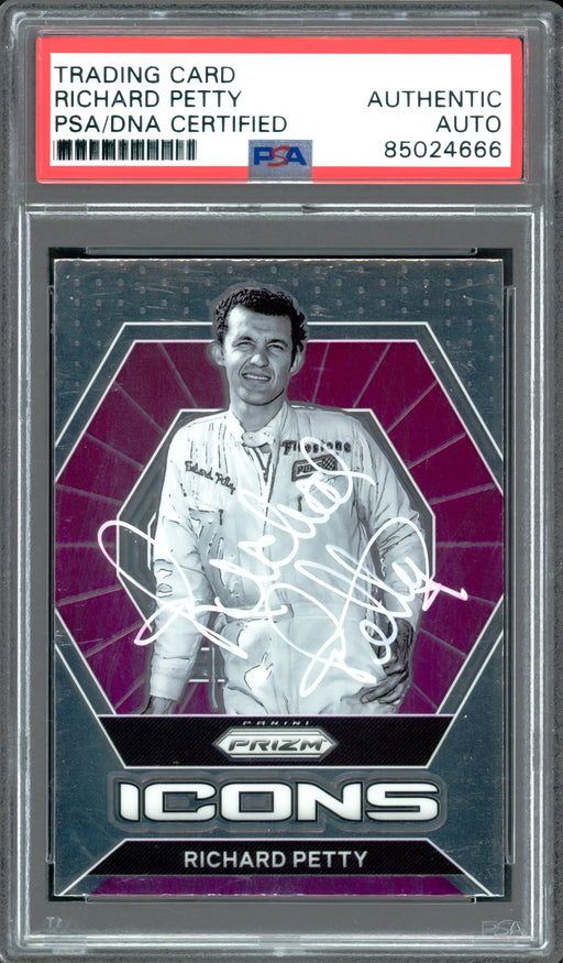 Richard Petty Autographed 2022 Panini Prizm Card #81 Card Nascar PSA/DNA