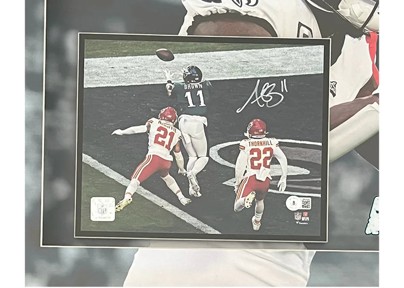 AJ Brown Signed Philadelphia 3D Light Up Framed Football 33x23 Photo (Beckett)