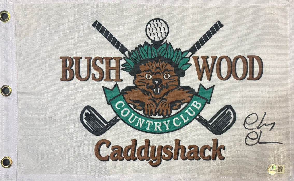 Chevy Chase Signed Golf Flag Caddyshack Bushwood Country Club (Beckett)