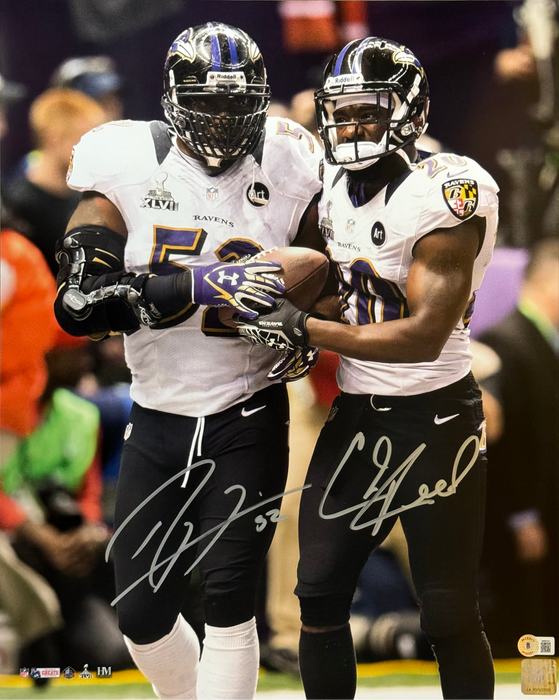 Ray Lewis & Ed Reed Signed Dual Signature Baltimore Ravens 16x20 Photo (Beckett)