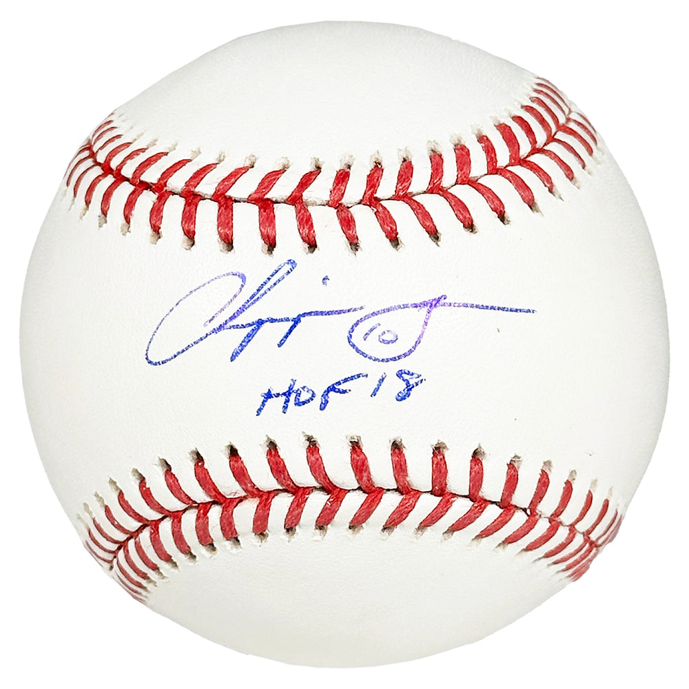 Chipper Jones Signed HOF 18 Inscription Rawlings Official Major League Baseball (JSA)