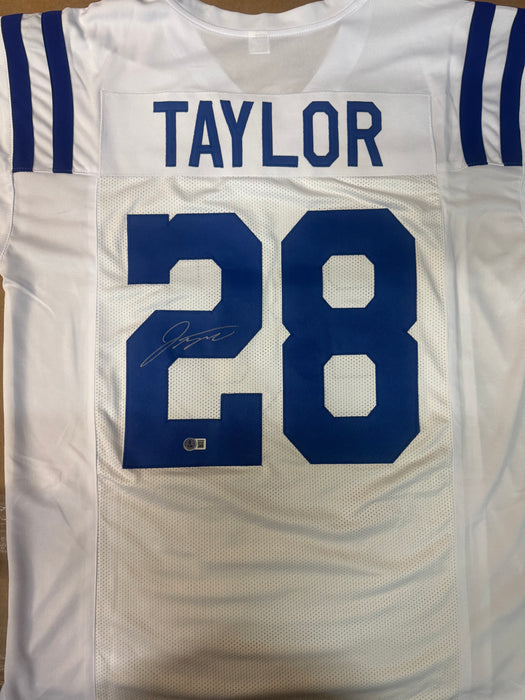 Jonathan Taylor Signed Indianapolis White Football Jersey (JSA)