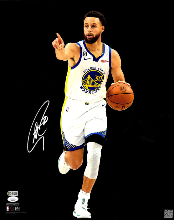Stephen Curry Autographed 16x20 Photo Golden State Warriors Spotlight JSA