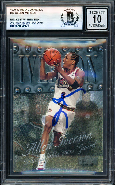 Allen Iverson Autographed 1998-99 Metal Universe Card #33