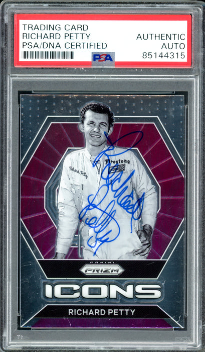 Richard Petty Autographed 2022 Panini Prizm Card #81 PSA/DNA #85144315