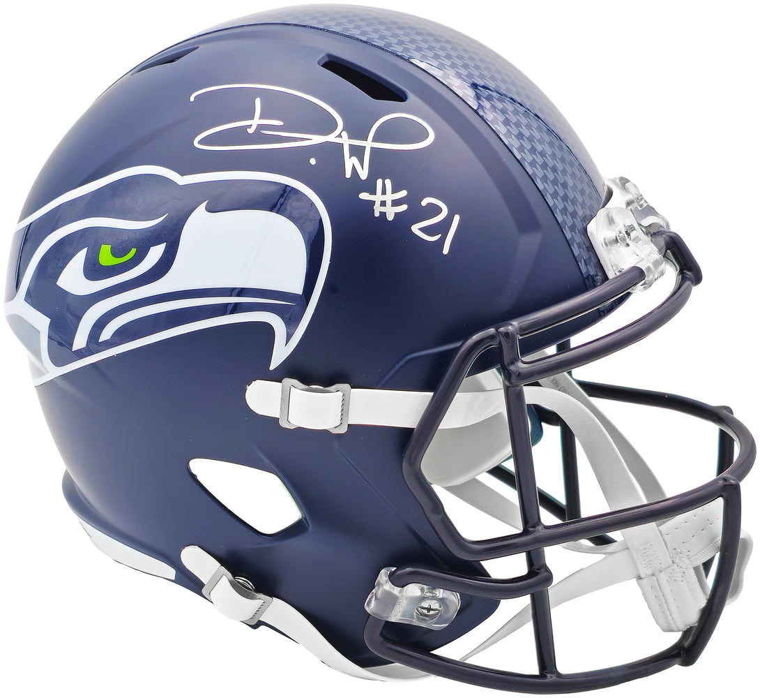 Devon Witherspoon Autographed Seattle Seahawks Blue Full Size Speed Replica Helmet MCS Holo