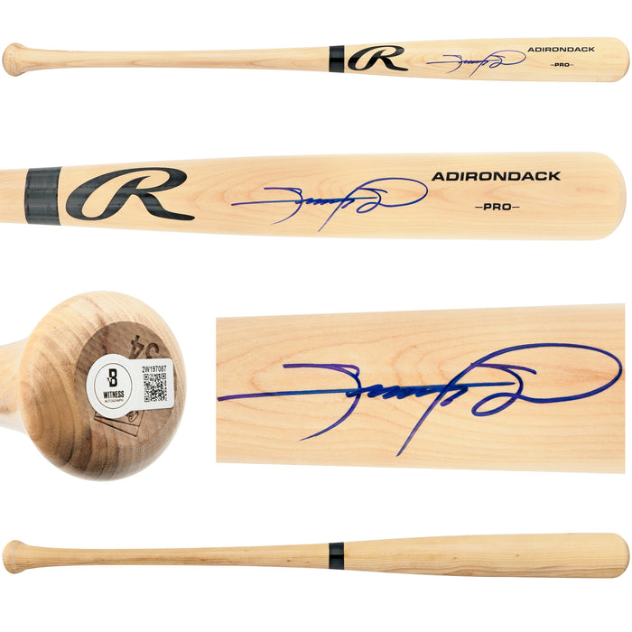 Sammy Sosa Autographed Blonde Rawlings Adirondack Pro Baseball Bat Chicago Cubs Beckett BAS Witness