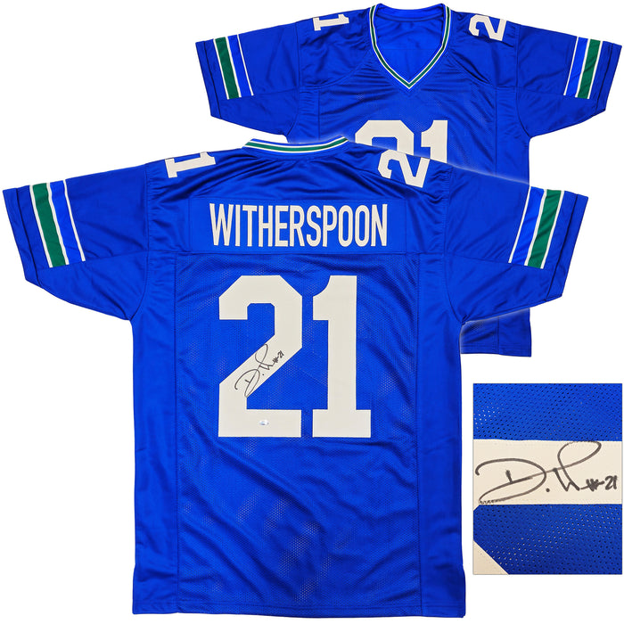 Seattle Seahawks Devon Witherspoon Autographed Blue Throwback Jersey MCS Holo